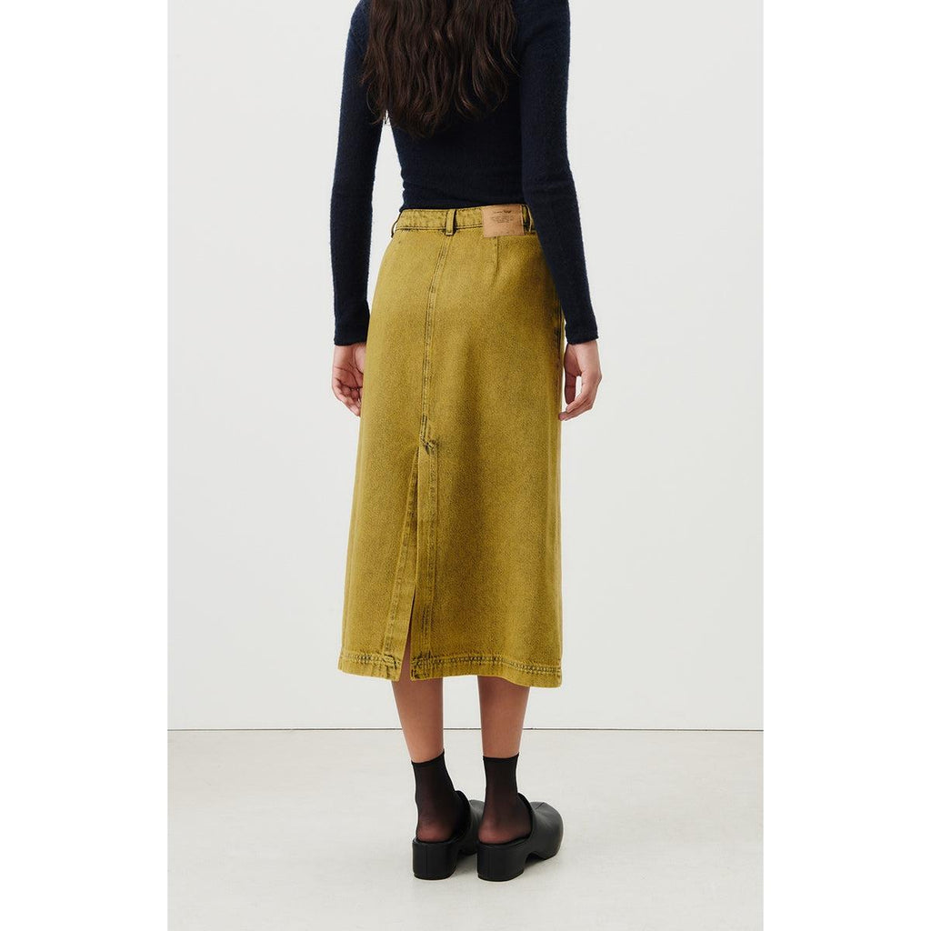 Jupe Longue Droite - Surteinture Jaune - Femme