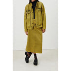 Jupe Longue Droite - Surteinture Jaune - Femme