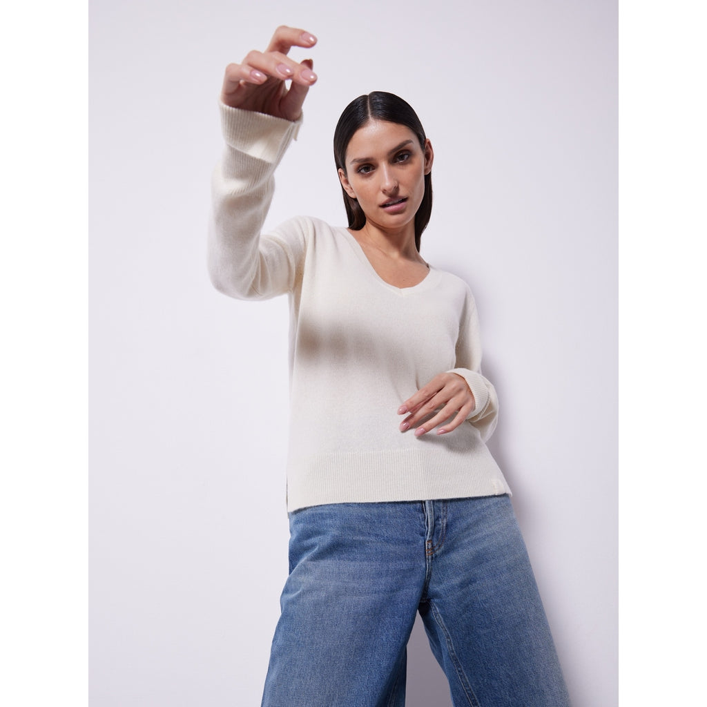 Notshy - Pull Cachemire Recyclé Jade - Ecru