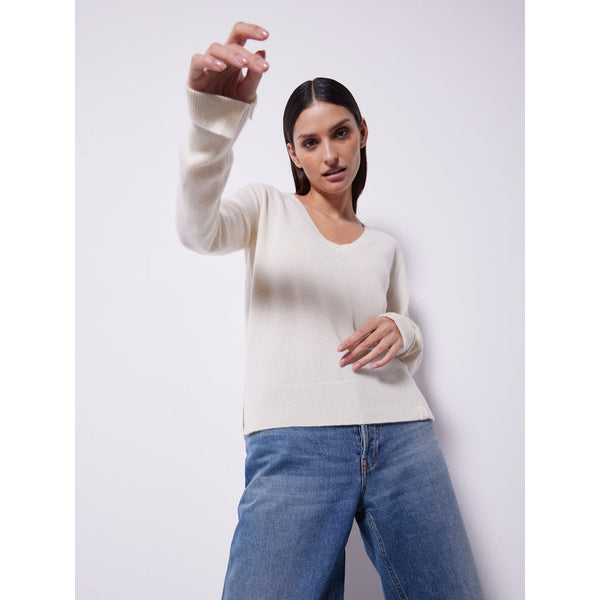 Notshy - Pull Cachemire Recyclé Jade - Ecru