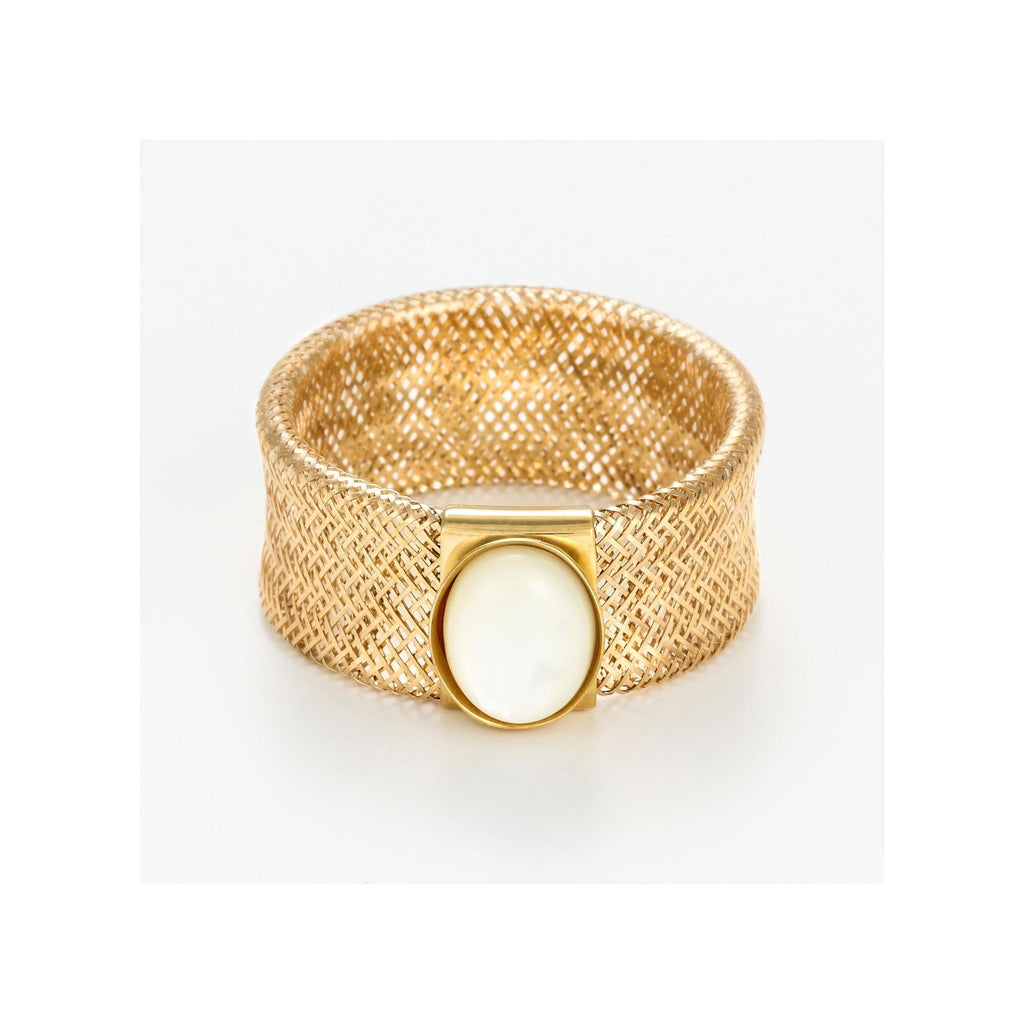 Bague " Nacre Flamboyant" Or Jaune 375/1000