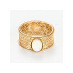 Bague " Nacre Flamboyant" Or Jaune 375/1000