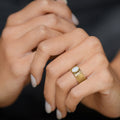 Bague " Nacre Flamboyant" Or Jaune 375/1000