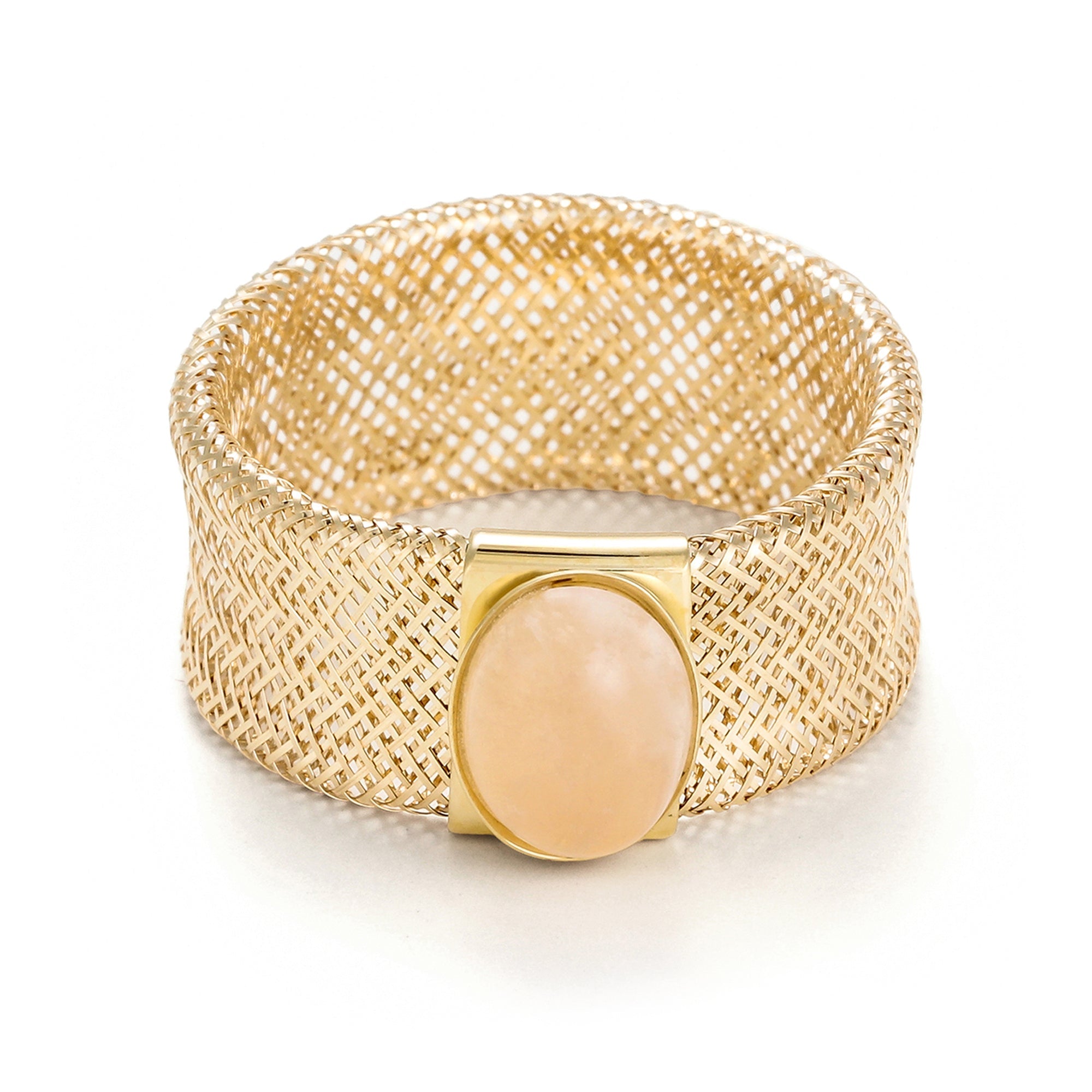 Bague " Quartz rose flamboyant " Or jaune 375/1000
