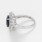 Bague "Soleil Bleu" - Or Blanc