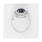 Bague "Soleil Bleu" - Or Blanc 375/1000