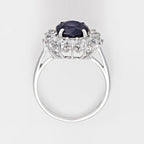Bague "Soleil Bleu" - Or Blanc