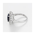 Bague "Soleil Bleu" - Or Blanc 375/1000