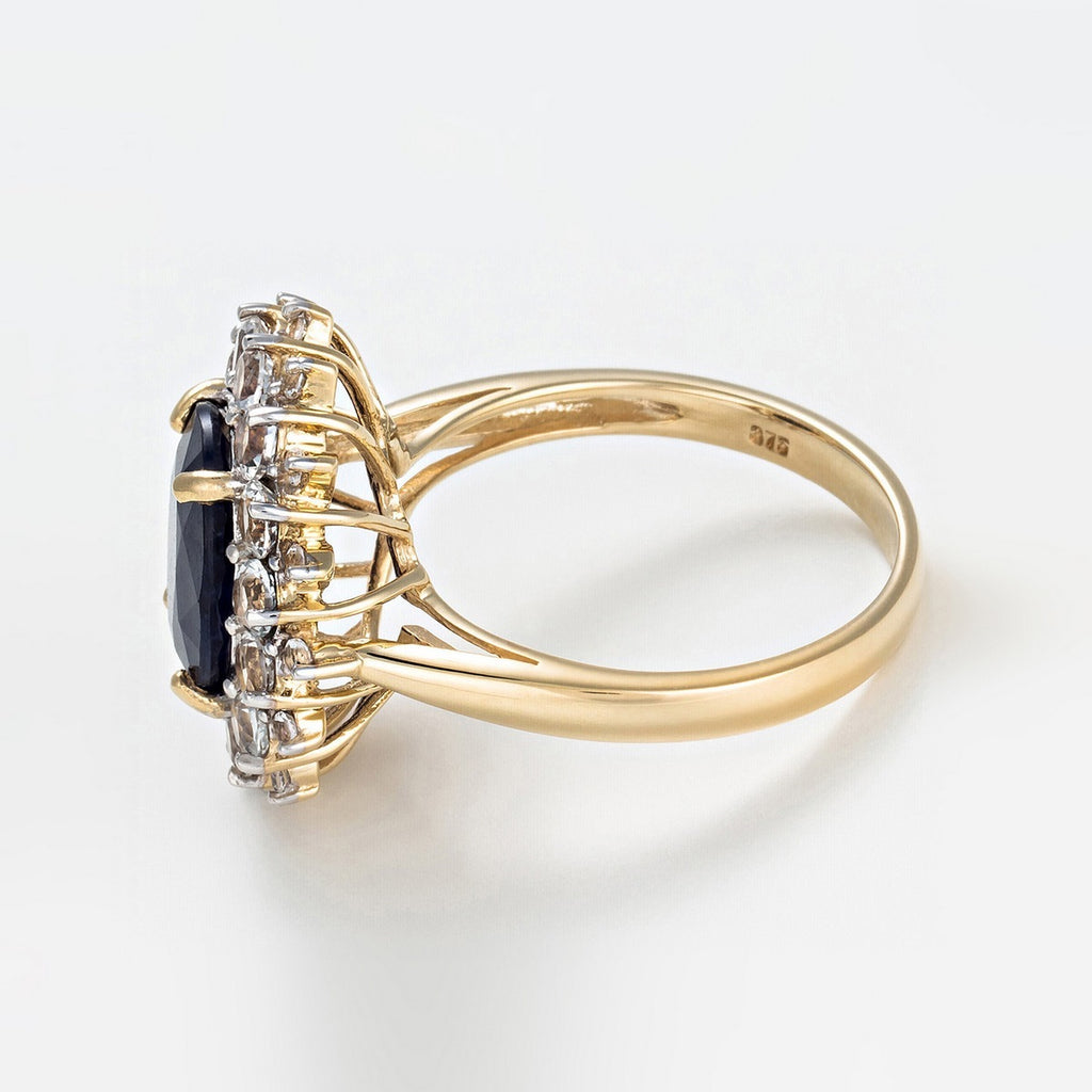 Bague "Soleil Bleu"  - Or Jaune