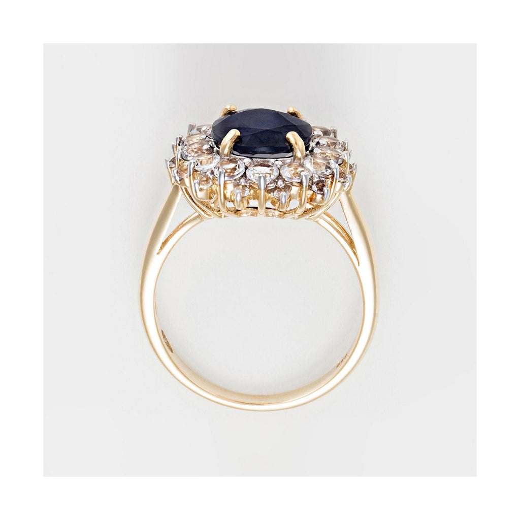 Bague "Soleil Bleu" - Or Jaune 375/1000
