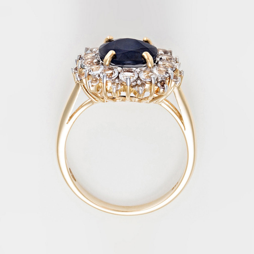 Bague "Soleil Bleu"  - Or Jaune