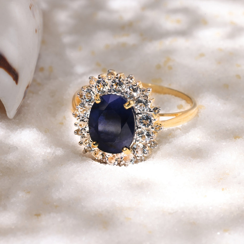 Bague "Soleil Bleu"  - Or Jaune