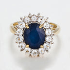 Bague "Soleil Bleu"  - Or Jaune