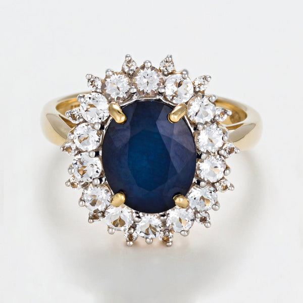 Bague "Soleil Bleu" - Or Jaune 375/1000