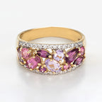 Bague "Rhodomix" D 0,15/22 Am 0,34/3 Rhodolite 0,49/4 Tourmaline 0,44/4