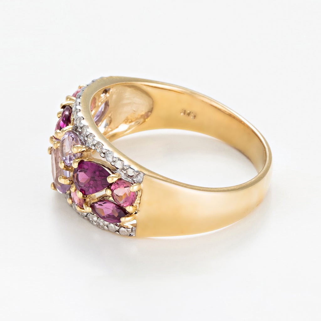 Bague "Rhodomix" D 0,15/22 Am 0,34/3 Rhodolite 0,49/4 Tourmaline 0,44/4