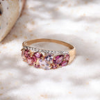 Bague "Rhodomix" D 0,15/22 Am 0,34/3 Rhodolite 0,49/4 Tourmaline 0,44/4