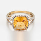 Bague "Divine Citrine 10" Diamant 0,10Ct/32 + Citrine 3,75/1