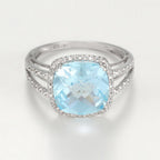 Bague "Divine Topaze 10" Diamants 0,10Ct/32 + Topaze 4,5/1