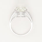 Bague "Ovale Amethyste Verte" - Or Blanc 375/1000