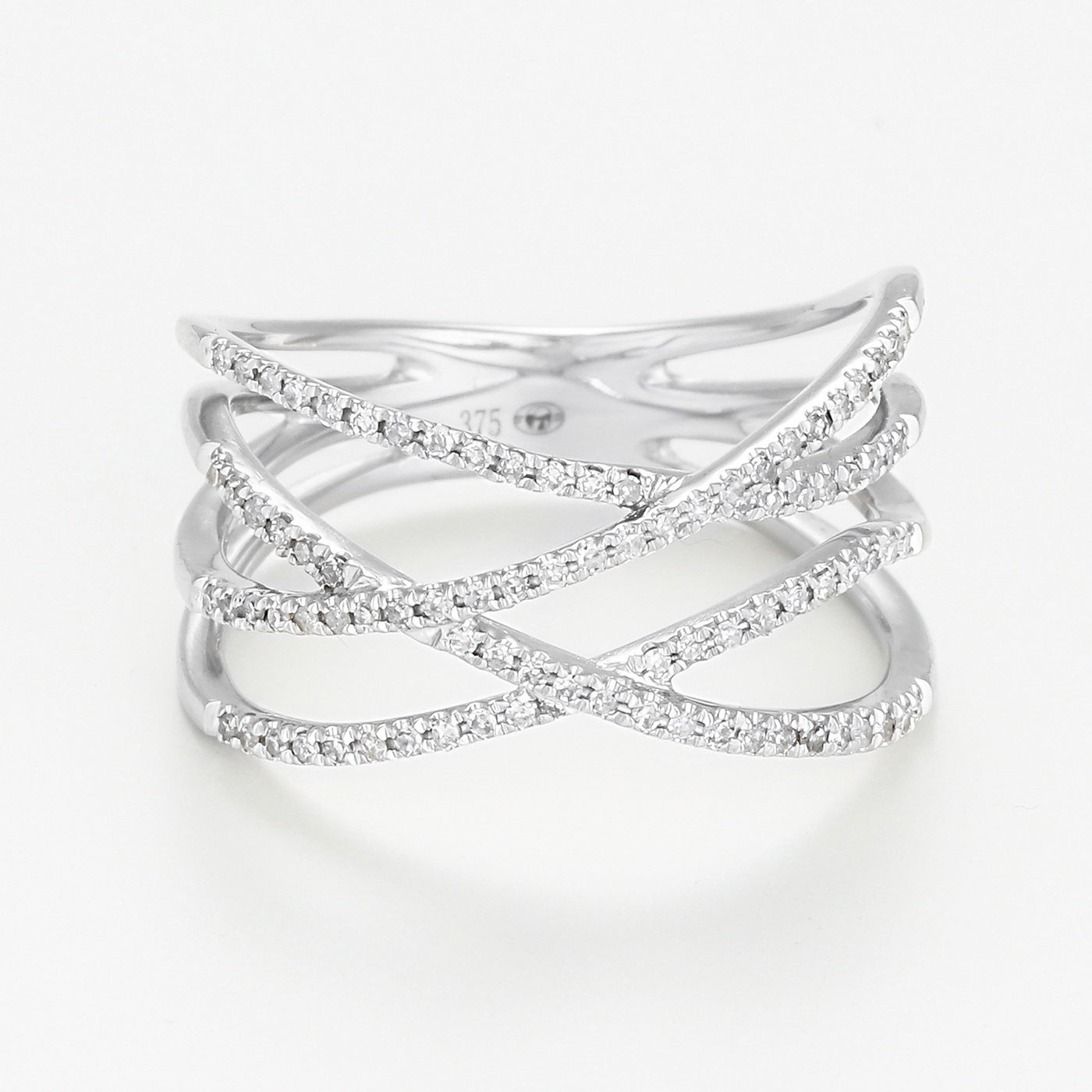 Bague "Entrelacs Lumineux" - Or Blanc 375/1000