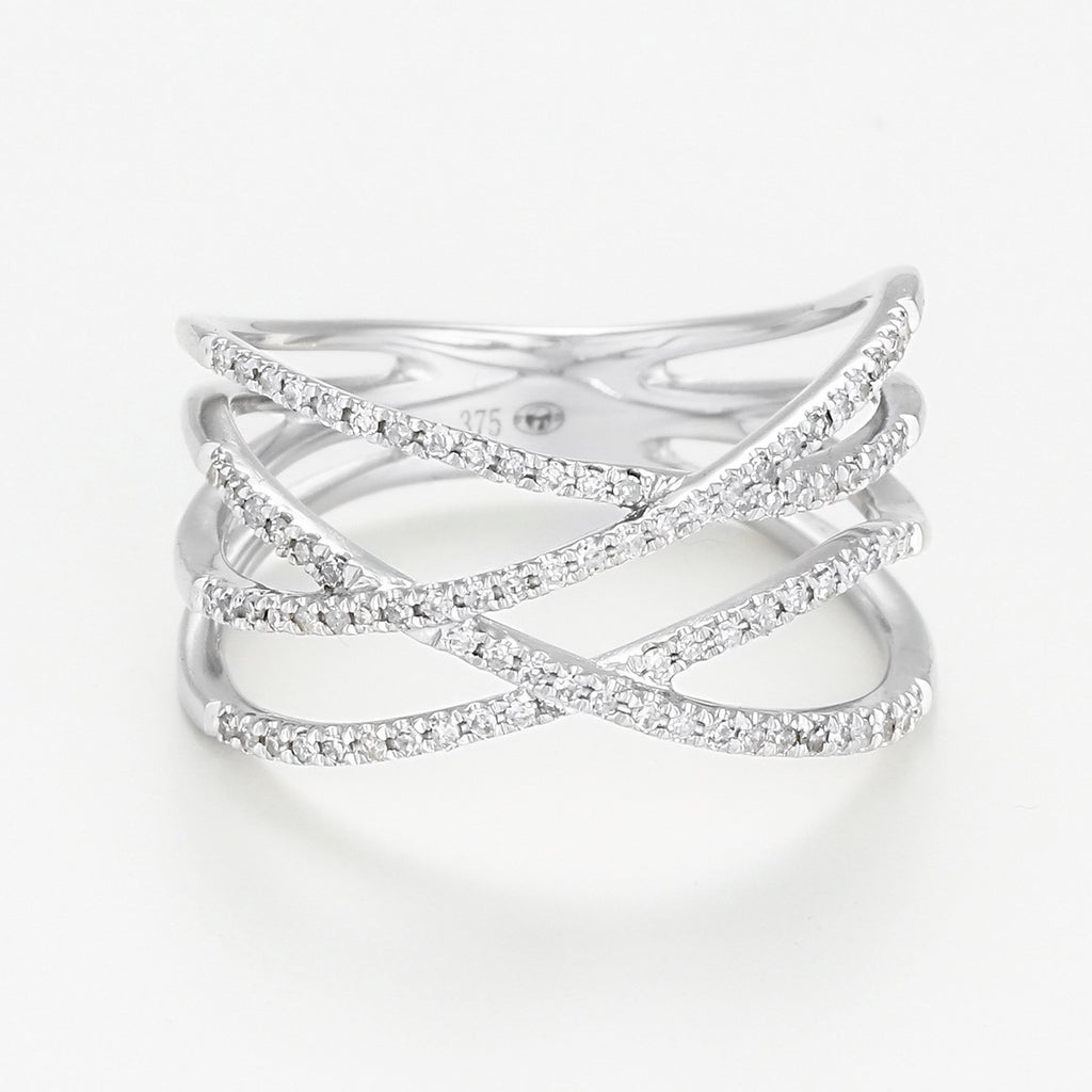 Bague "Entrelacs Lumineux" - Or Blanc