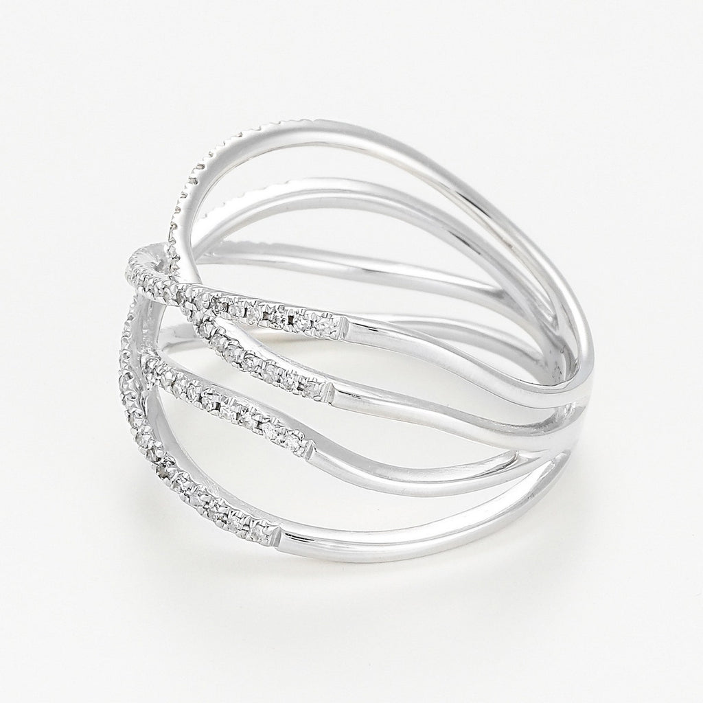 Bague "Entrelacs Lumineux" - Or Blanc