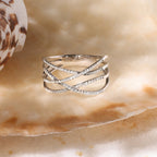 Bague "Entrelacs Lumineux" - Or Blanc