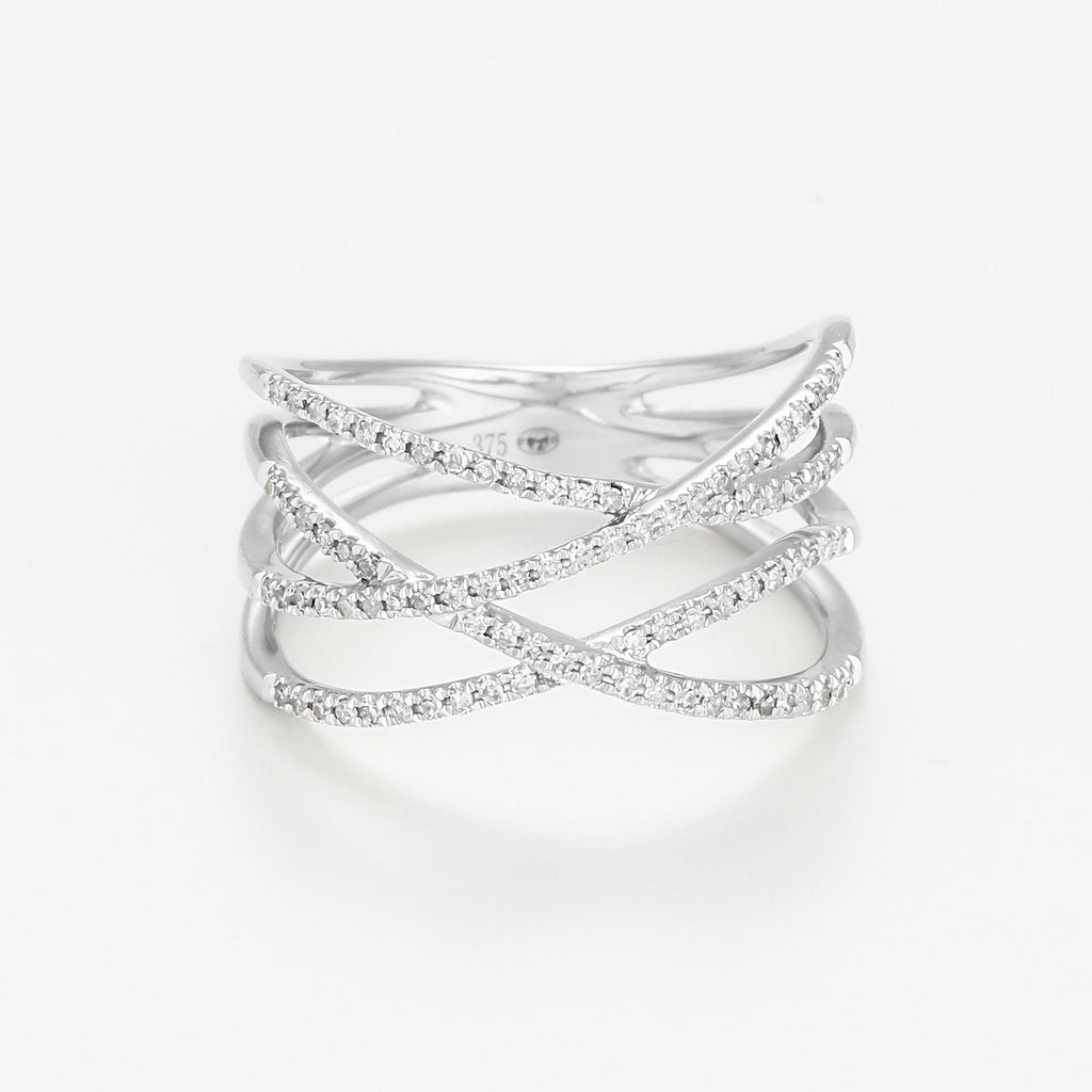 Bague "Entrelacs Lumineux" - Or Blanc
