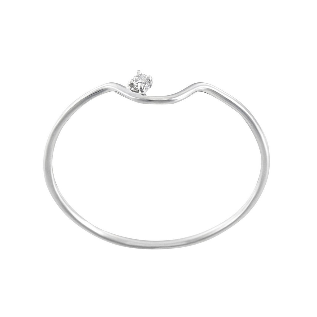 Bague "Pudeur"  Diamants 0,01Ct/1 - Or Blanc