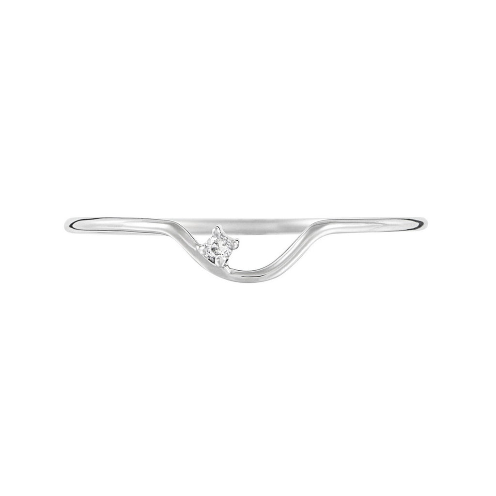 Bague "Pudeur"  Diamants 0,01Ct/1 - Or Blanc