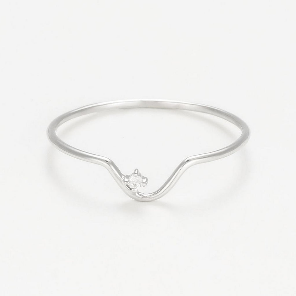 Bague "Pudeur"  Diamants 0,01Ct/1 - Or Blanc