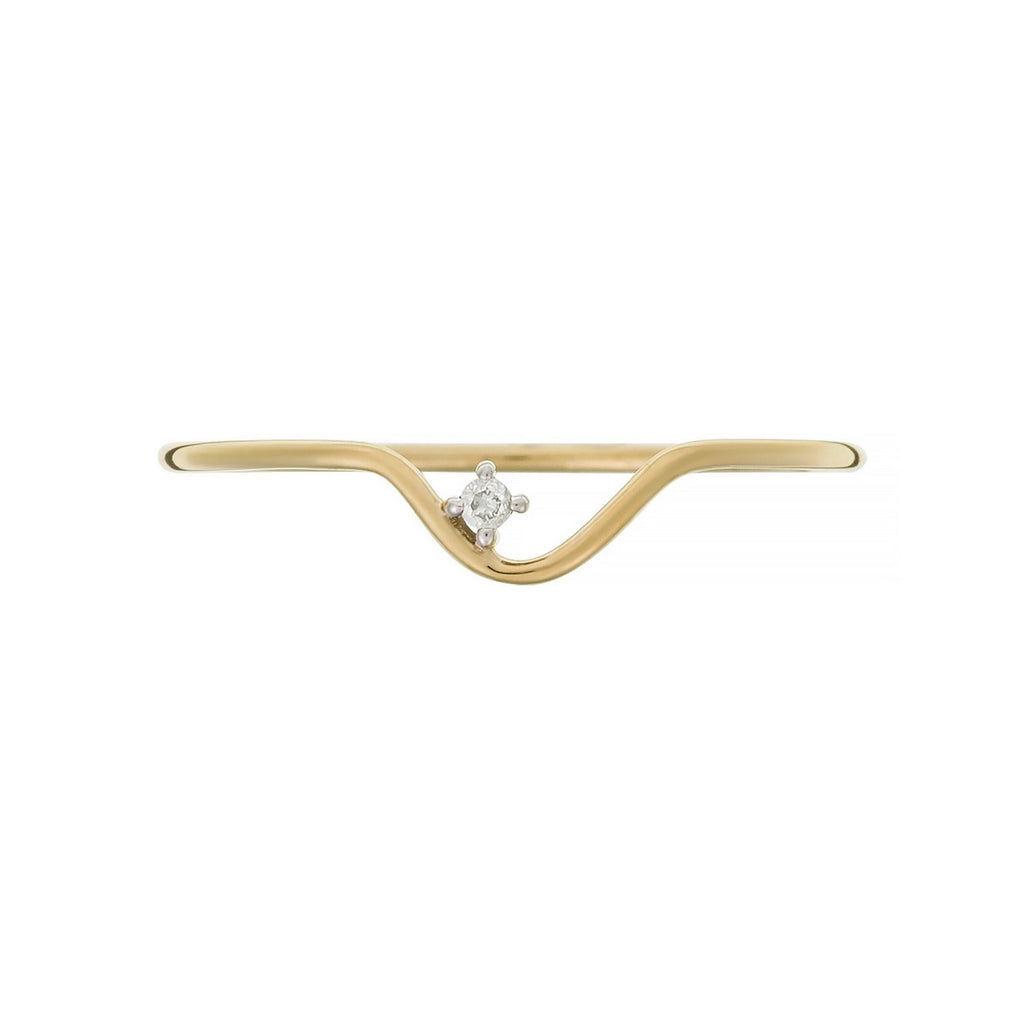 Bague "Pudeur"  Diamants 0,01Ct/1 - Or Jaune
