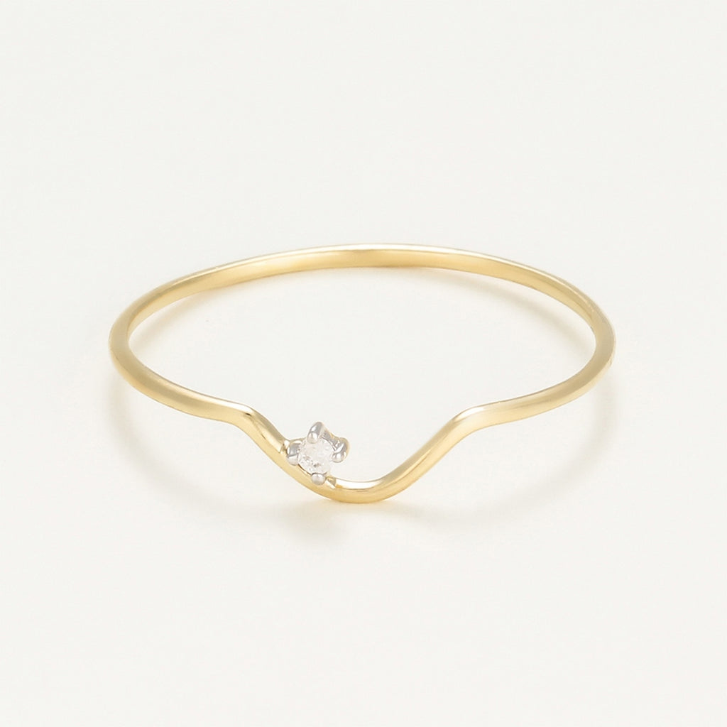 Bague "Pudeur"  Diamants 0,01Ct/1 - Or Jaune
