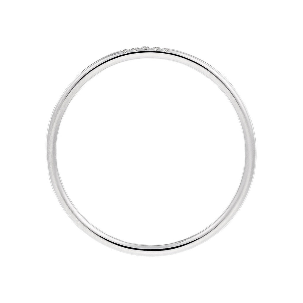 Bague "Alliance Humilité" D0,02Ct/5 - Or Blanc 375/1000