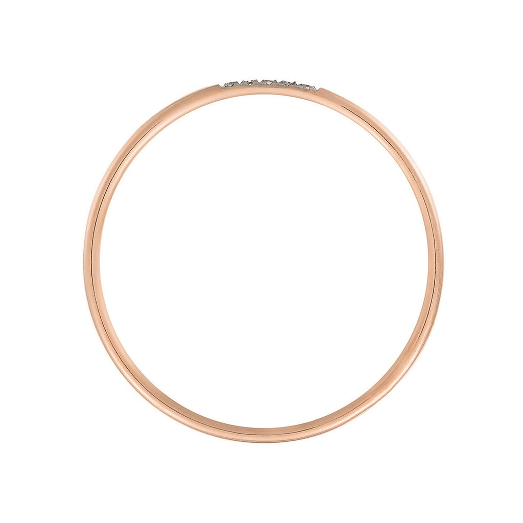 Bague "Alliance Humilité" Diamants 0,02Ct/5 - Or Rose