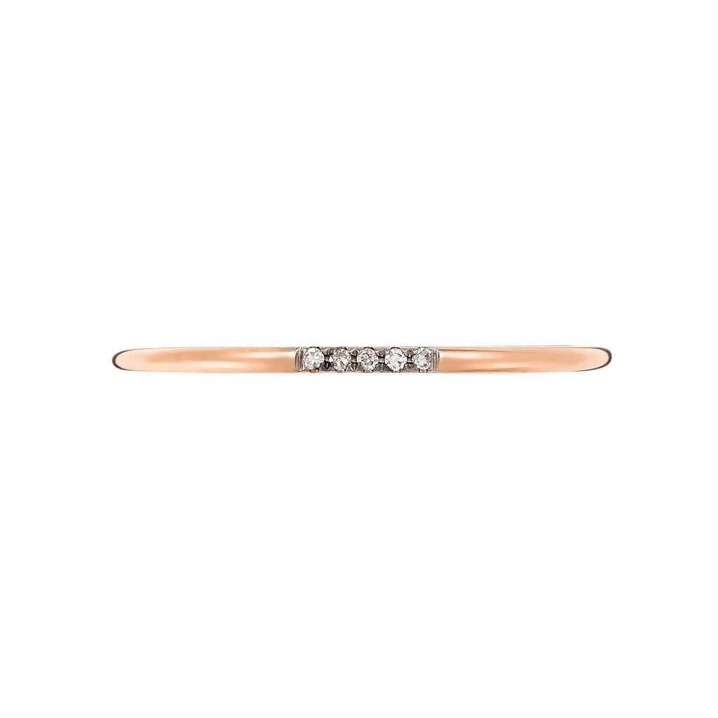 Bague "Alliance Humilité" D0,02Ct/5 - Or Rose 375/1000