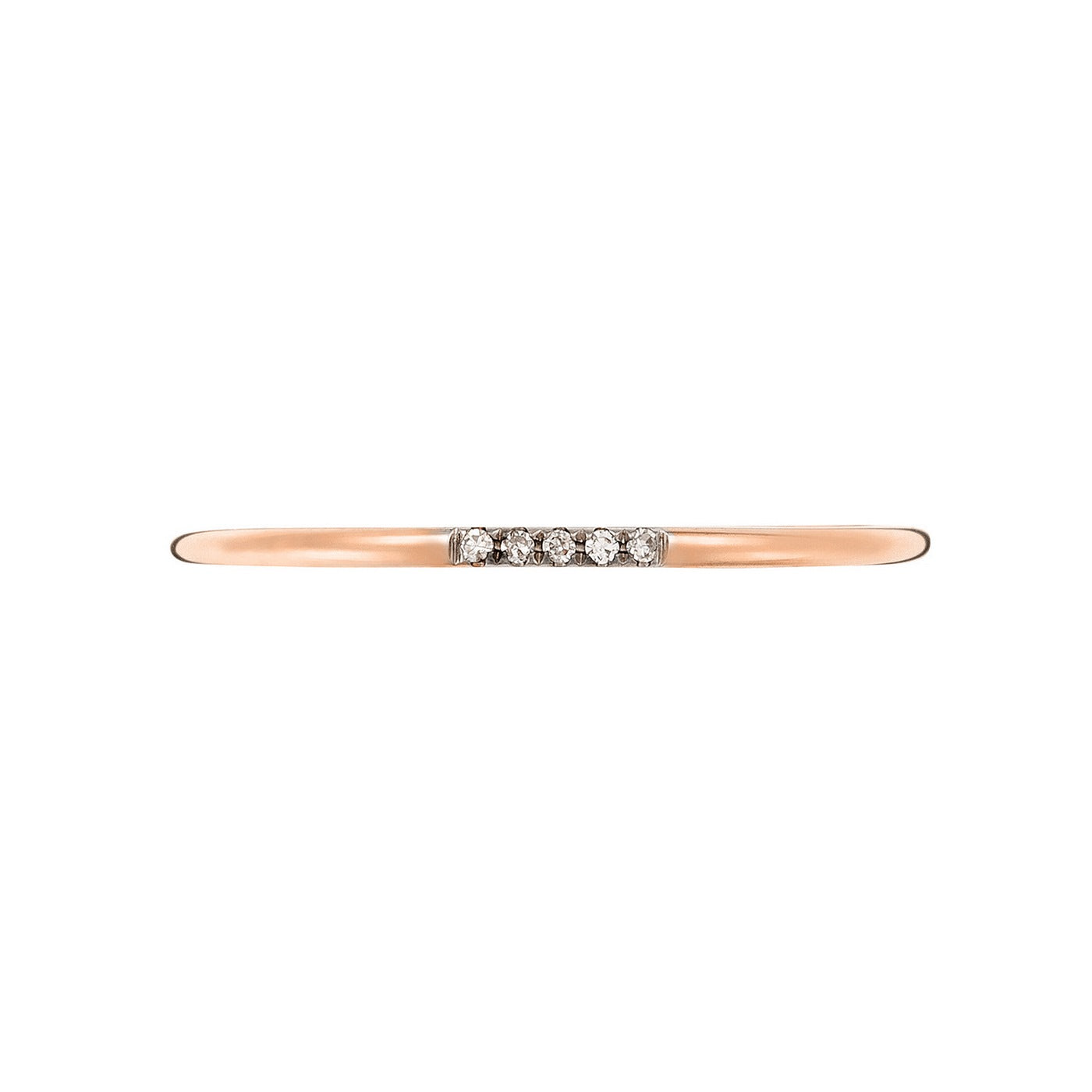 Bague "Alliance Humilité" D0,02Ct/5 - Or Rose 375/1000