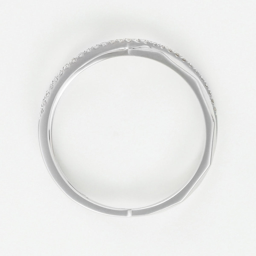 Bague "Croisé Géométrique" - Or Blanc
