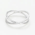 Bague "Croisé Géométrique" - Or Blanc