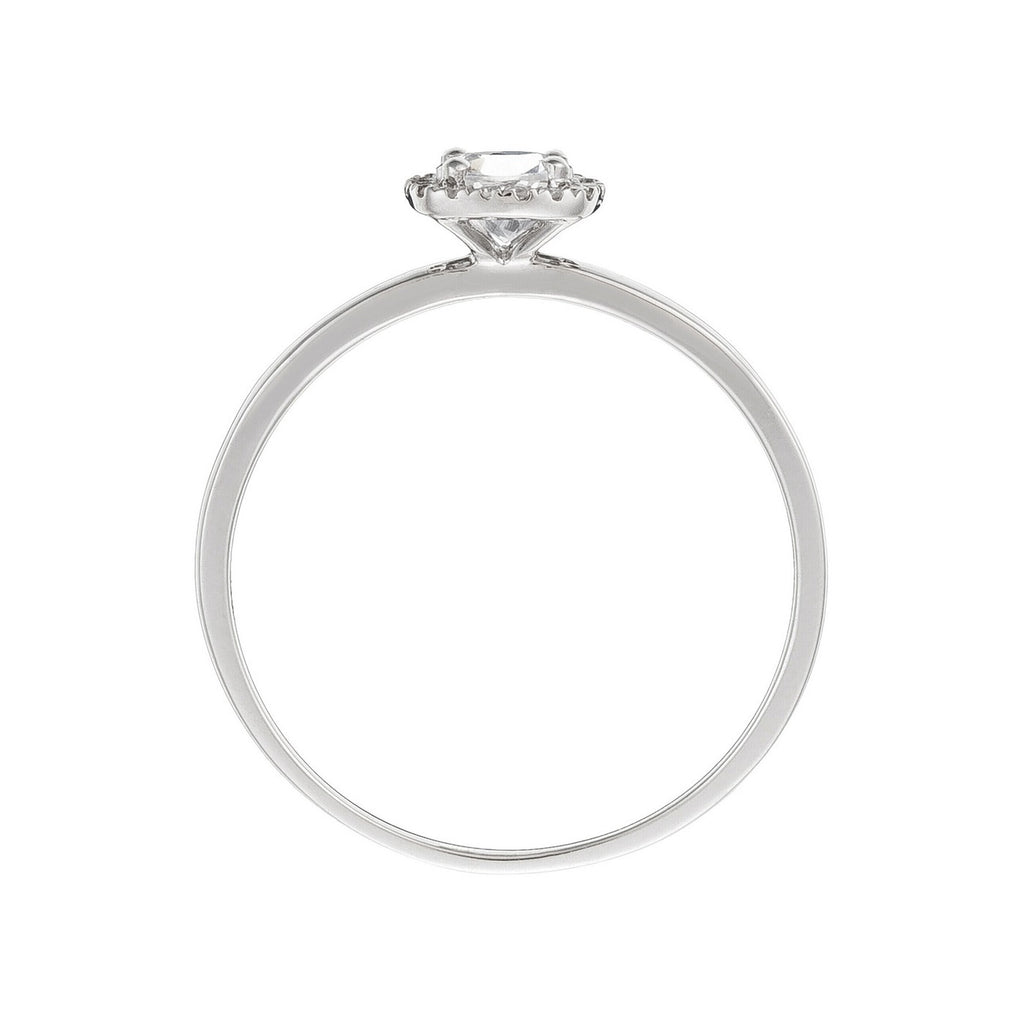 Bague "Carré Topazien" Diamants 0,05/18 Et Topaze Blanche 0,32Ct/1 - Or Blanc