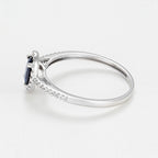 Bague "Royal Blue" Diamants 0,1/32 Saphir 0,74/1 - Or Blanc