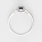 Bague "Royal Blue" Diamants 0,1/32 Saphir 0,74/1 - Or Blanc