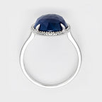 Bague "Bermudes Nouvelles" Or Blanc - Diamants 0.08 Ct Saphir 4.9 Ct - Or Blanc