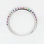 Bague "Colorful Love" E0,04/2 R0,08/3 S0,13/5 Os0,06/3 Ps0,08/3 Ys0,07/2 - Or Blanc 375/1000