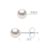 Boucles D'Oreilles Perles Akoya - Tailles De 4 À 8 Mm - Or 750 - Tokyo