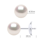 Boucles D'Oreilles Perles Akoya - Tailles De 6 À 8 Mm - Système Securite - Or 750 - Miyazaki