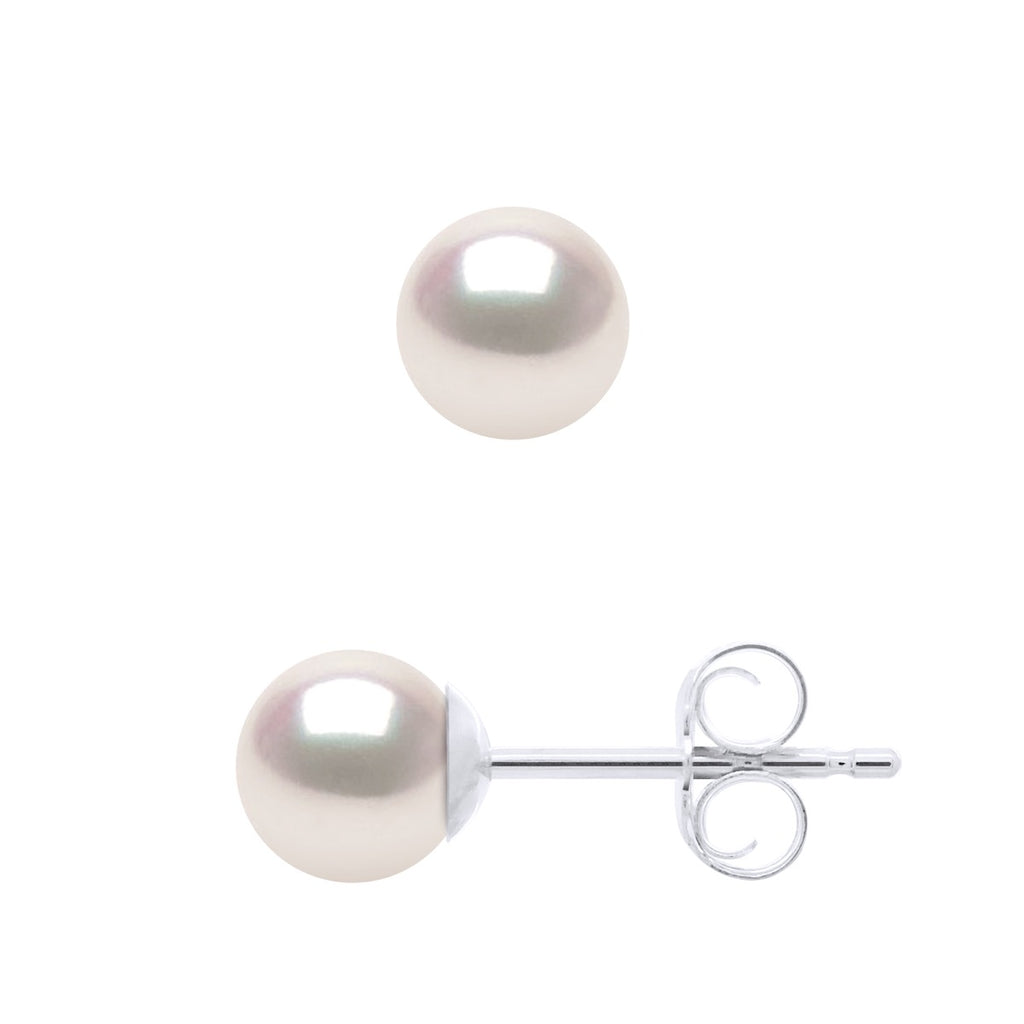 Boucles D'Oreilles Perles Akoya - Tailles De 4 À 8 Mm - Or 750 - Tokyo