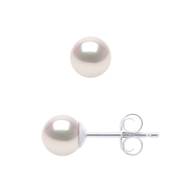 Boucles D'Oreilles Perles Akoya - Tailles De 4 À 8 Mm - Or 750 - Tokyo
