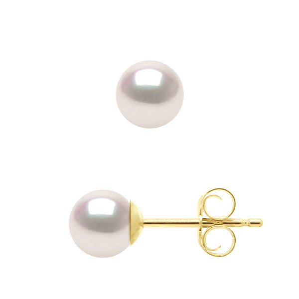 Boucles D'Oreilles Perles Akoya - Tailles De 4 À 8 Mm - Or 750 - Tokyo